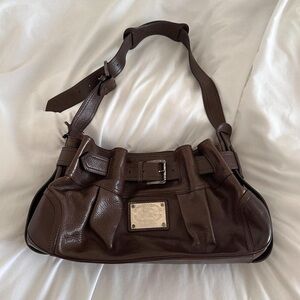 Brown Burberry Leather Shoulder Bag